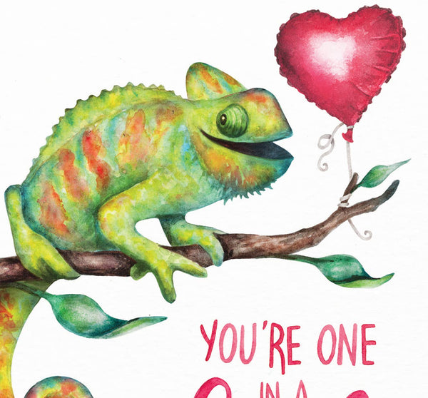 Citrus Bunn - One in a Chameleon - Funny Love Anniversary Greetings Card