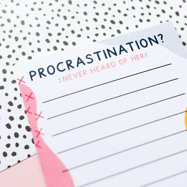 Jeff and the Squirrel - Procrastination Lined A6 Notepad | Recycled Stationery