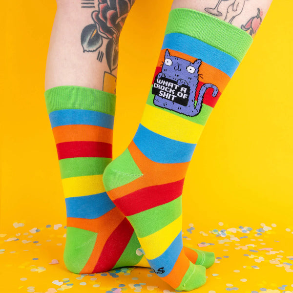 What a Crock of Sh*t Rainbow Socks - Katie Abey - Size 4-8 UK