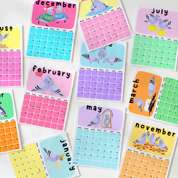 Emm's Little Studio - 2027 Pigeon Calendar | A4 Size
