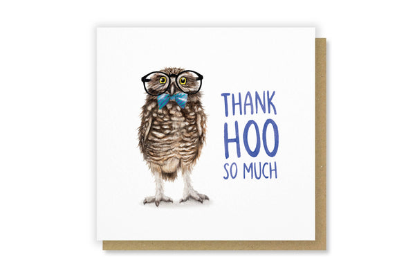 Citrus Bunn - Thank Hoo - Burrowing Owl Funny Greetings Card