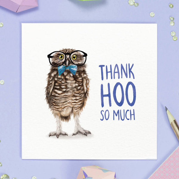 Citrus Bunn - Thank Hoo - Burrowing Owl Funny Greetings Card