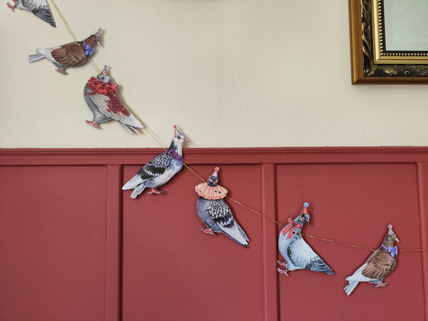 Beth Goodwin Designs - Pigeon Garland/Bunting - Pigeon Deocrations For Parties