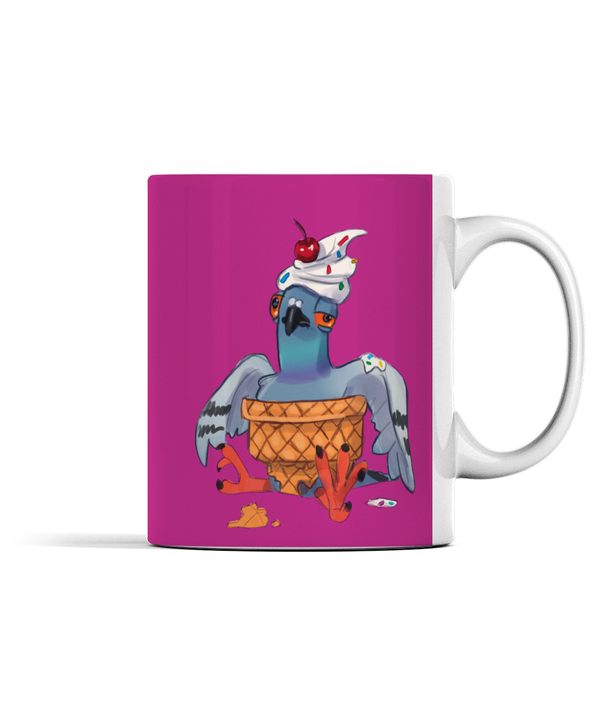 Borderless Mug Mug Ellen S - Dave the Pigeon Ice Cream - pink