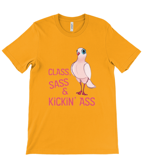 Budget Unisex Crew Neck T-Shirt 'ClassSass kickin ass" Ellen S Artwork