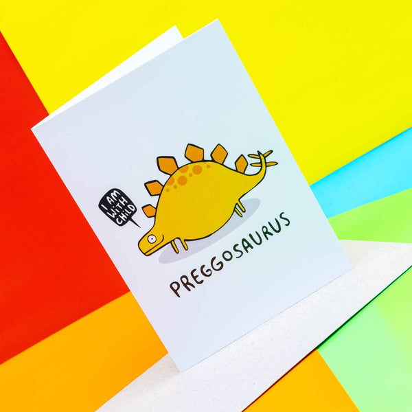 Katie Abey - Preggosaurus A6 Greeting Card