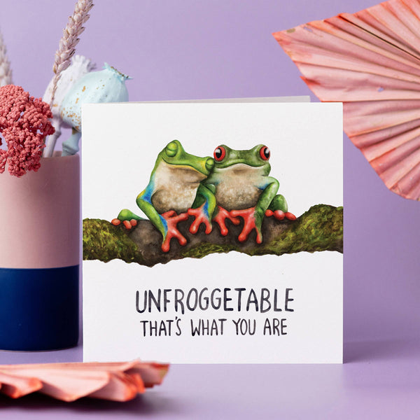 Citrus Bunn - Unfrogettable - Cute Frog Pun Anniversary Greetings Card