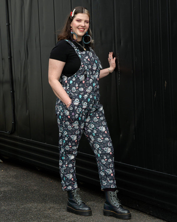 Rebel Romance - Rebel Romance x Katie Abey Pigeon Party Stretch Dungarees 