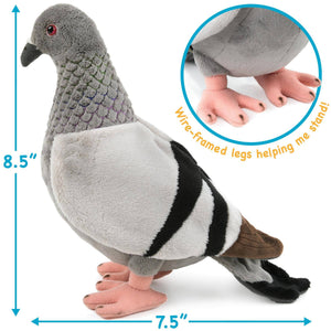 VIAHART Toy Co. - Pepper The Pigeon - 8.5 Inch Stuffed Animal Plush Bird