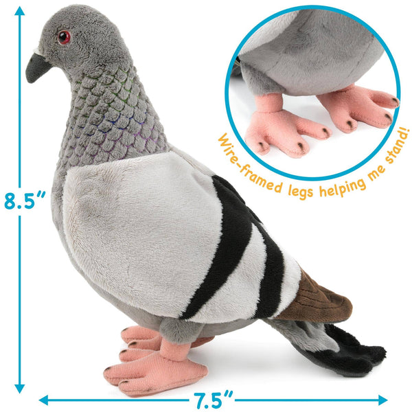 VIAHART Toy Co. - Pepper The Pigeon - 8.5 Inch Stuffed Animal Plush Bird