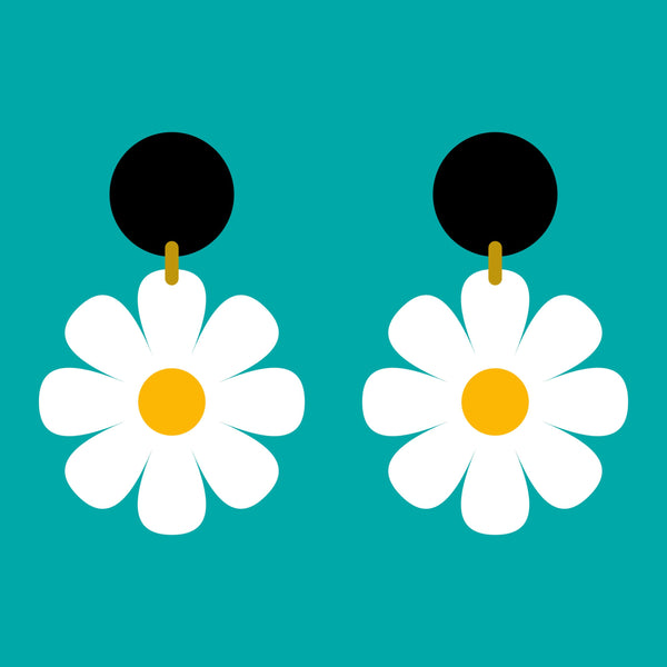 Hey There Munchquin - Large daisy lightweight laser cut statement earrings