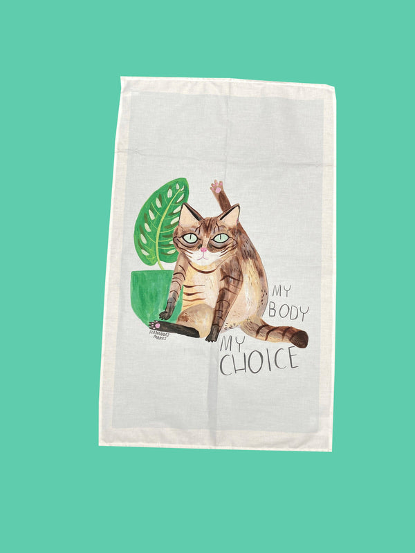 Fernandes Makes - Cat Licking Tea Towel
