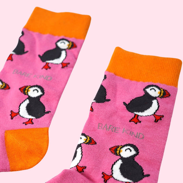Bare Kind Socks - Puffin Socks | Bamboo Socks | Pink Socks | Atlantic Socks