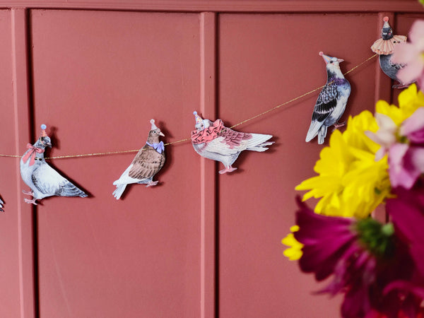 Beth Goodwin Designs - Pigeon Garland/Bunting - Pigeon Deocrations For Parties