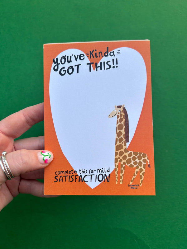 Fernandes Makes - Giraffe Mild Satisfaction - A6 Jotter / Notepad / Pad