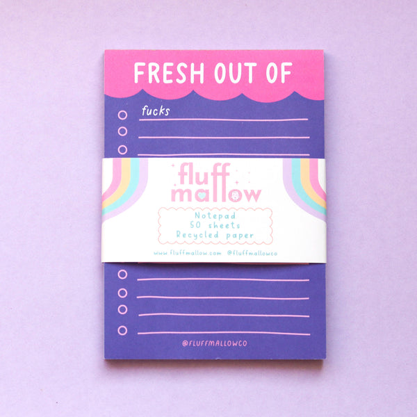 Fluffmallow - A6 fresh out of funny grocery checklist notepad (4"x6")