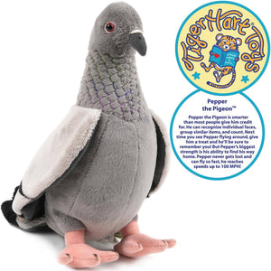 VIAHART Toy Co. - Pepper The Pigeon - 8.5 Inch Stuffed Animal Plush Bird