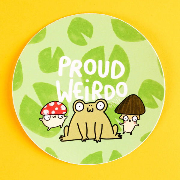 Katie Abey - Proud Weirdo Mushroom Frog Vinyl Sticker