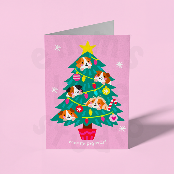 Emm's Little Studio - Merry Pigmas Guinea Pig Christmas Card