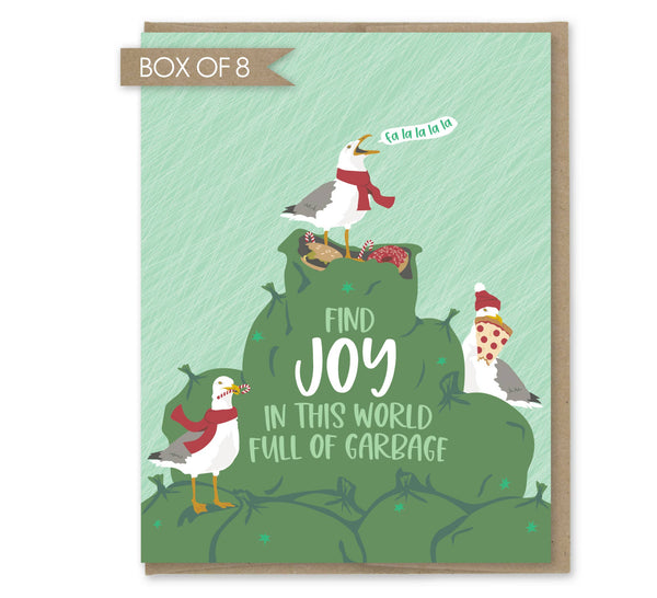 Modern Printed Matter - Find Joy in Garbage Seagulls Holiday Card - Box of 8