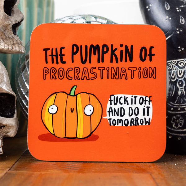 Katie Abey - Pumpkin of Procrastination Coasters