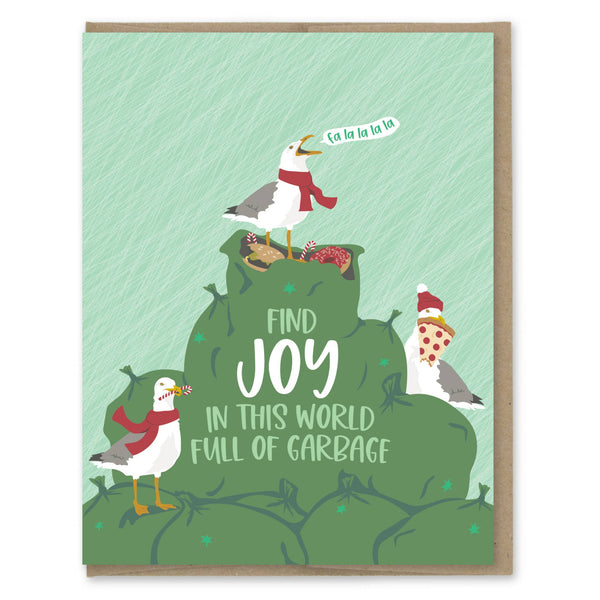 Modern Printed Matter - Find Joy in Garbage Seagulls Holiday Card - Box of 8