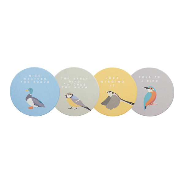 Half Moon Bay - Ceramic Coasters Birds Kingfisher Duck Blue Tit