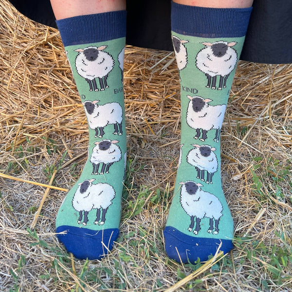 Bare Kind Socks - Sheep Socks | Bamboo Socks | Green Socks | Farm Socks