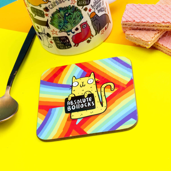 Katie Abey - Sweary Absolute Bollocks Cat Coasters