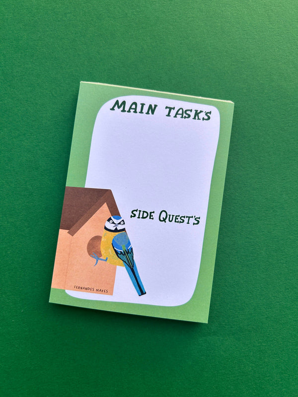 Fernandes Makes - Blue Tit Main Tasks + Side Quests A6 Jotter / Notepad / Pad