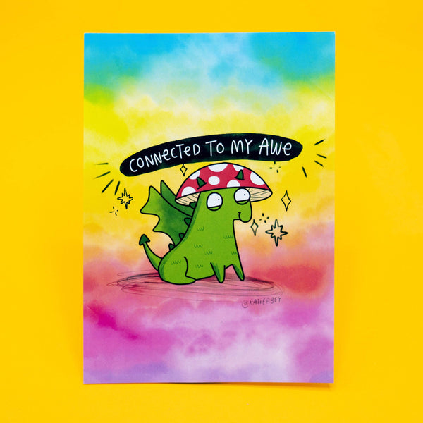 Katie Abey - Connected to my Awe Dragon A6 Postcard