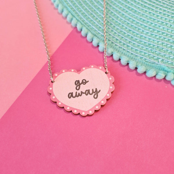 Prickle People - Anti Valentines Necklace, Wooden Jewellery, eco gift