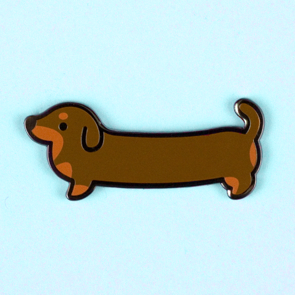 Flea Circus - Weenie Dog Pin - Short Coat Bicolor Chocolate/Tan