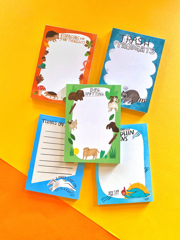 Fernandes Makes - Dog Spotting A6 50 page recycled Jotter / Notepad / Pad