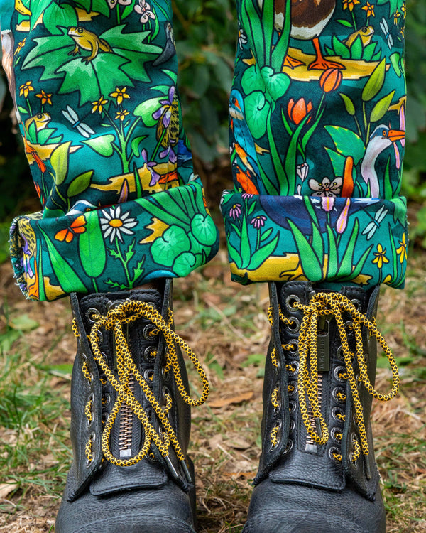 Rebel Romance - RESTOCK PRE ORDER - Rebel Romance Pond Birds Stretch Dungarees