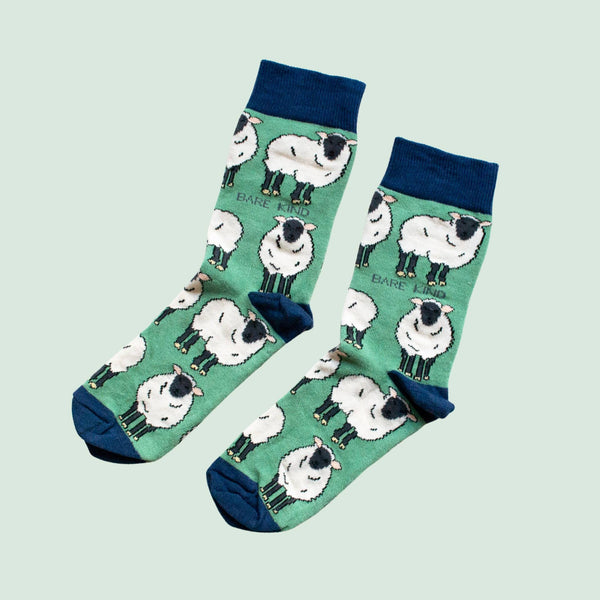 Bare Kind Socks - Sheep Socks | Bamboo Socks | Green Socks | Farm Socks