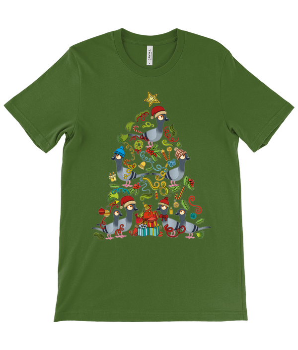 Christmas Tree Pigeons Adults Unisex T-shirt