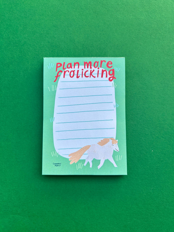 Fernandes Makes - Plan More Frolicking, Horse - A6 Jotter / Notepad / Pad