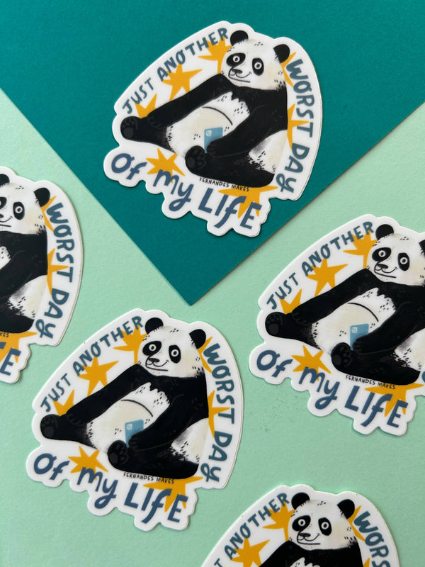 Fernandes Makes - Just Another Worst Day Of My Life, Panda Vinyl Sticker 