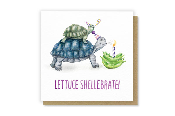 Citrus Bunn - Lettuce Shellebrate - Tortoise Birthday Funny Card