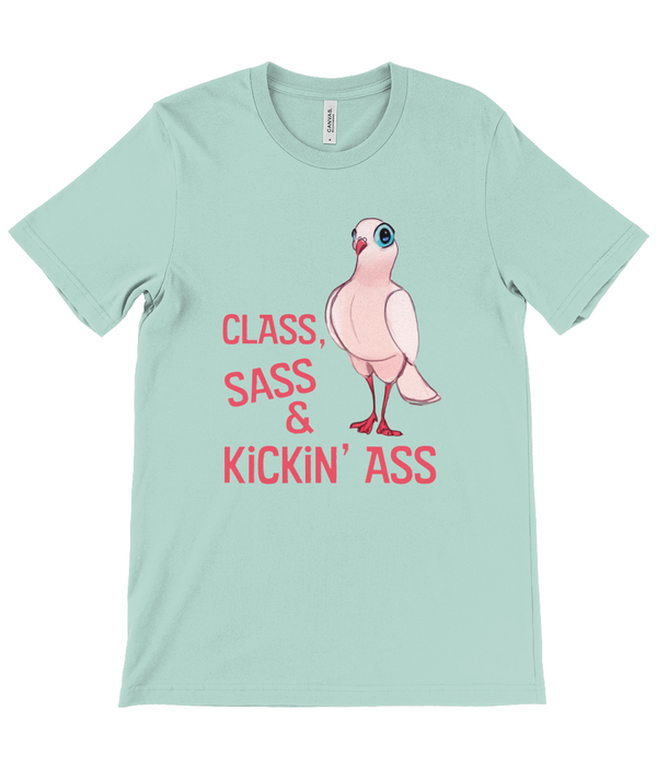 Budget Unisex Crew Neck T-Shirt 'ClassSass kickin ass" Ellen S Artwork