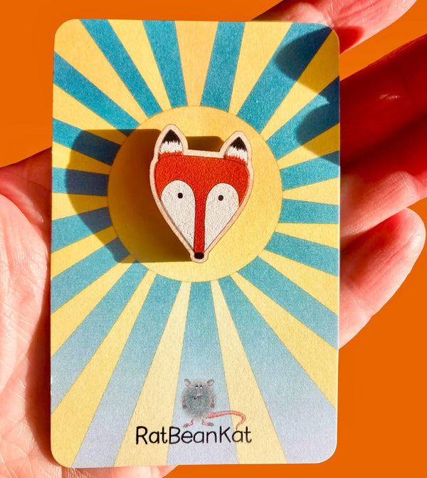Fox Face pin badge
