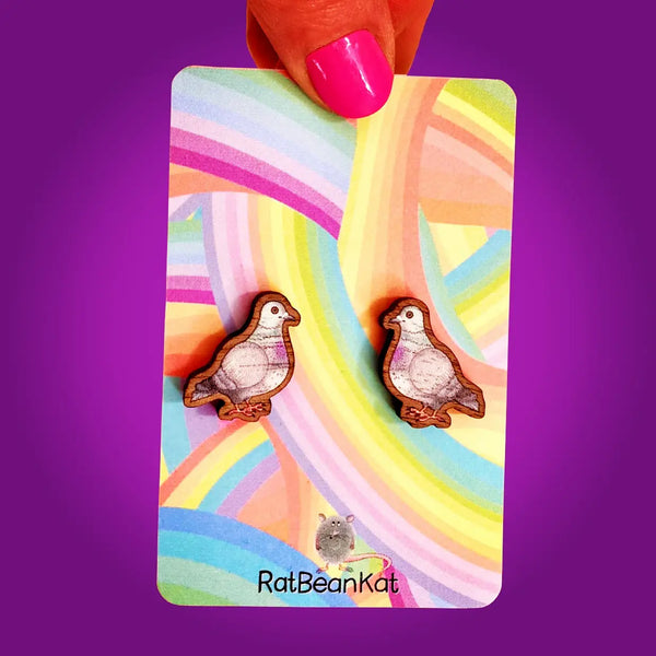 Little Pigeon wooden earrings