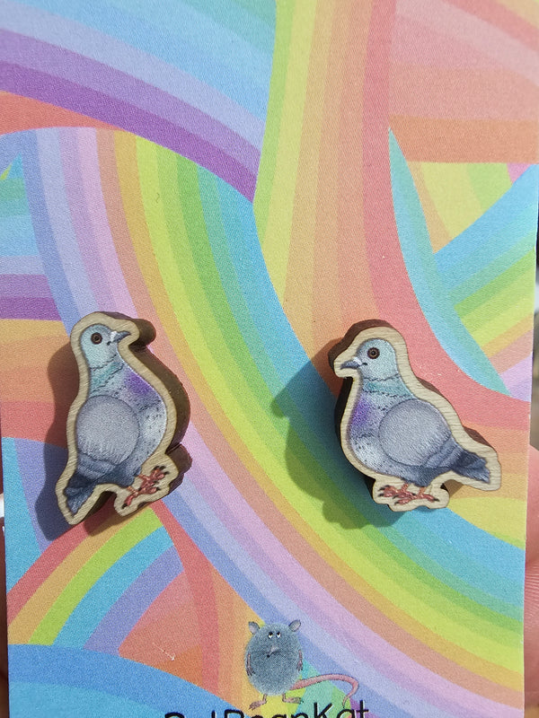 Little Pigeon wooden earrings