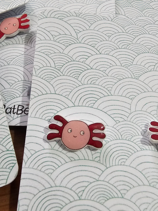 Little Axolotl face earrings set
