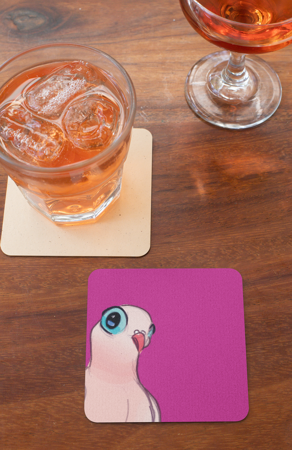 Dove love Pink Coaster - Ellen S Artwork