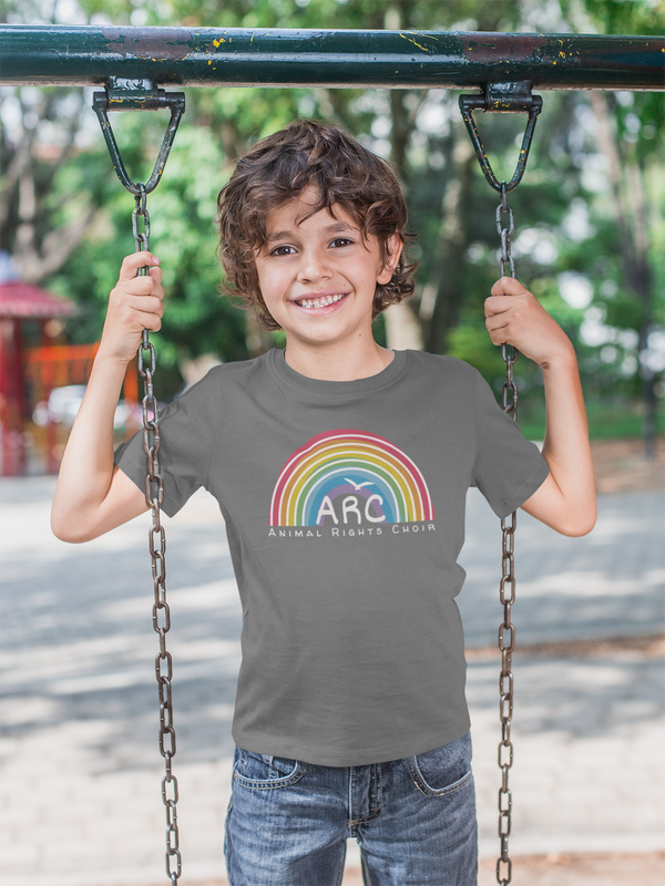 ARC - Children's T-shirt - Rainbow logo - white text