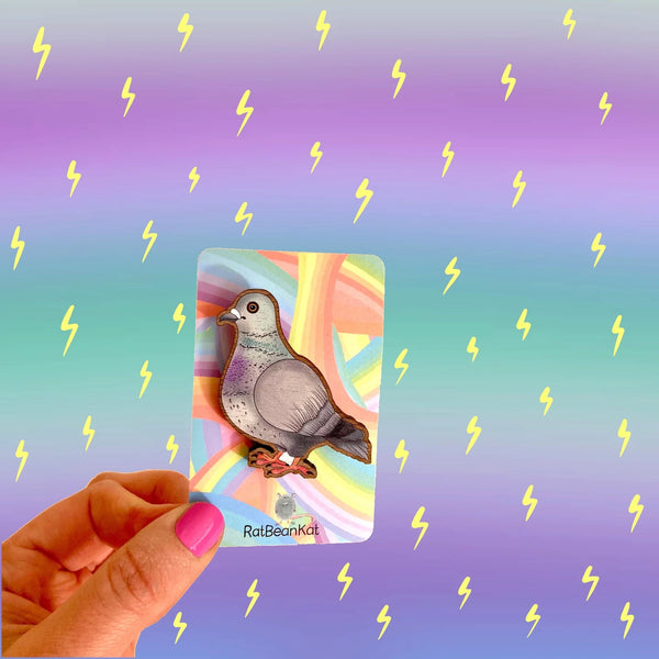 Wooden Pigeon broach