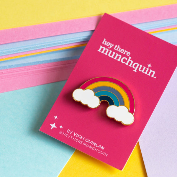 Hey There Munchquin - Colourful rainbow hard enamel pin