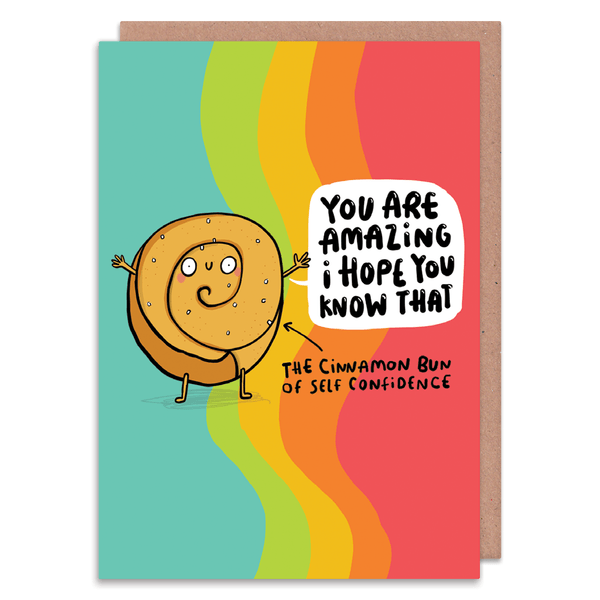 Whale & Bird - Cinnamon Bun of Self Confidence Card | Encouragement Card